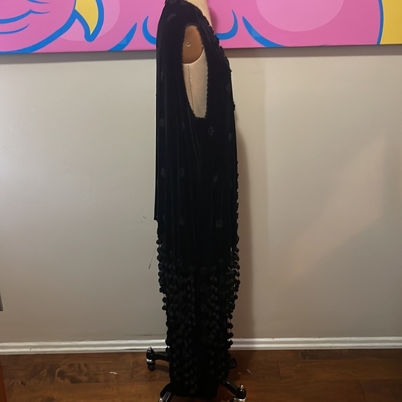 Moschino Cheap Chic Black Silk Velvet Crochet Fringe 2 PC Vest & Skirt Set - Picture 6 of 16